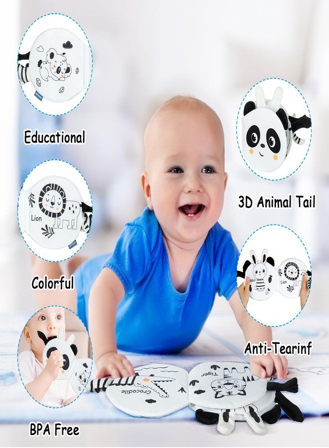 HOTUT Soft Toys Baby Cloth Books, Baby Soft Books, Baby Bath Cloth Book, First Year 3D Animals Tails Crinkle Sensory Touch and Feel Book for Early Development Learning Books - Image 4